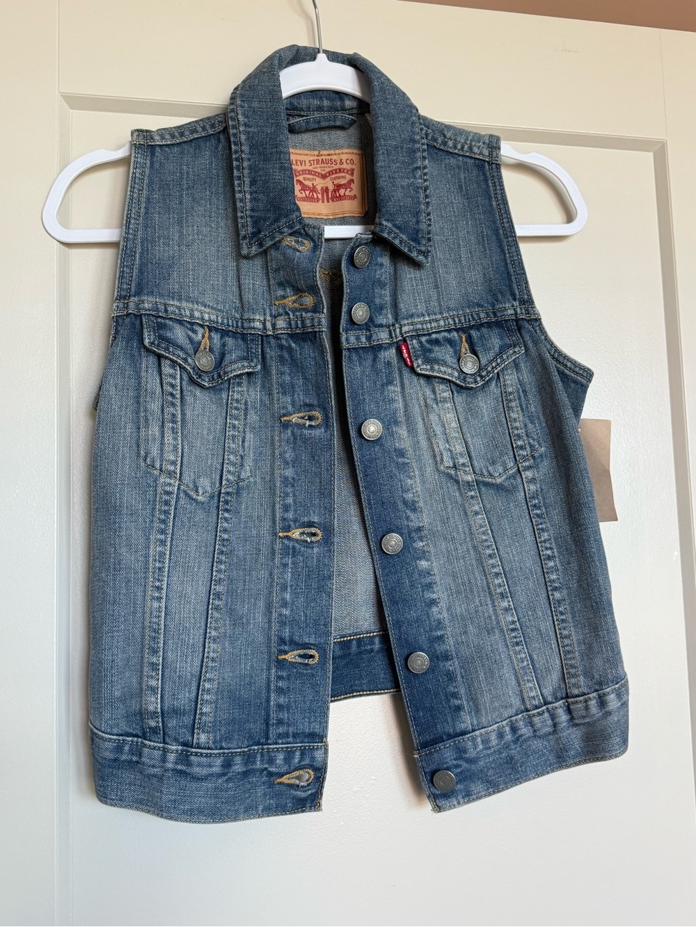 Levi's Classic Blue Denim Vest, Size XS